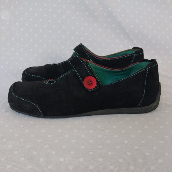 Tabarca by Pepa Black Suede Mary Jane Slip On Flat with Velcro Closure NWOB - Picture 2 of 7